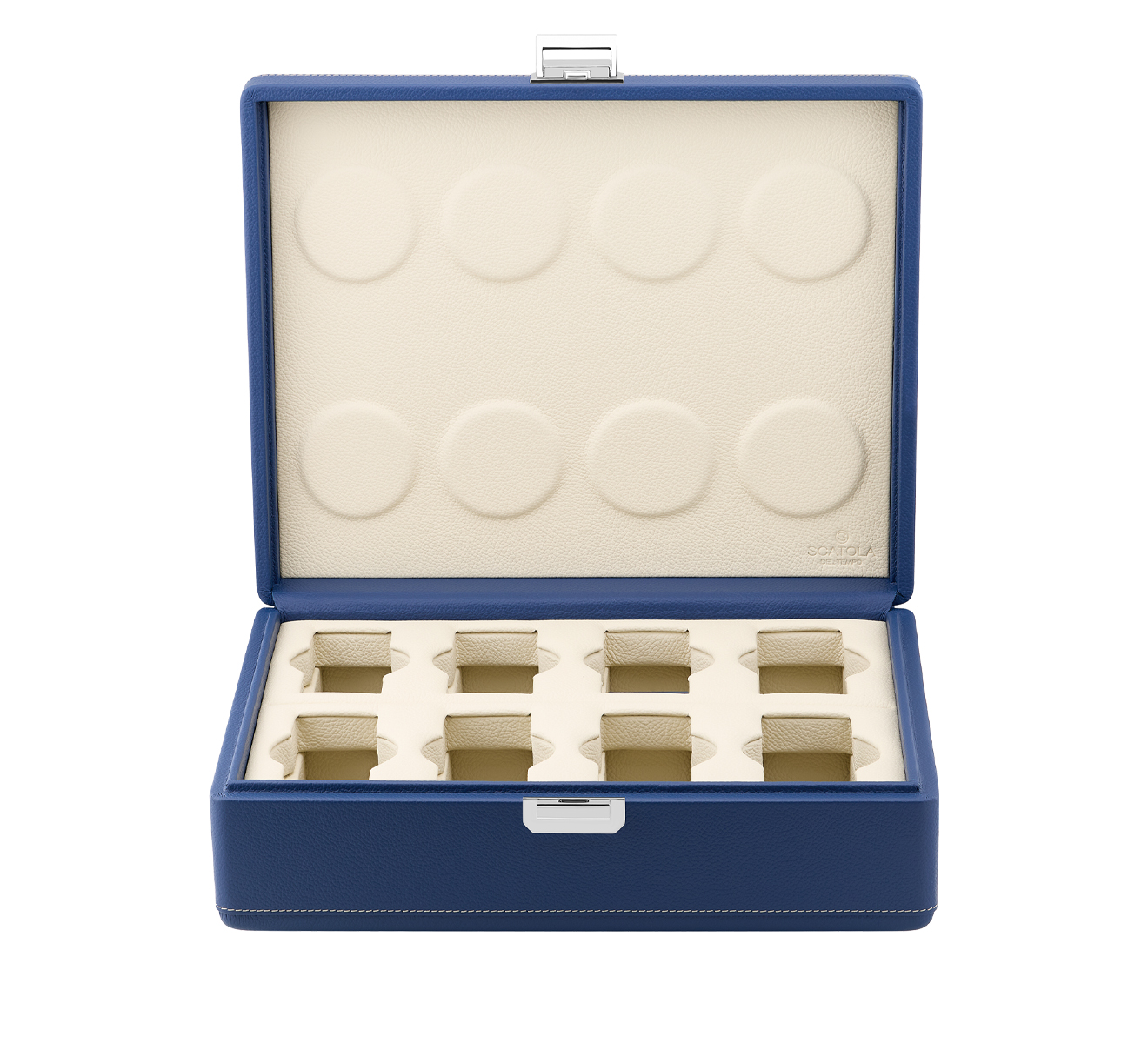 Коробка-чемодан для часов SCATOLA del TEMPO Watch Cases VALIGETTA 8 COMPACT NO HANDLE BLUE/OFF-WHITE P - фото 1 – Mercury