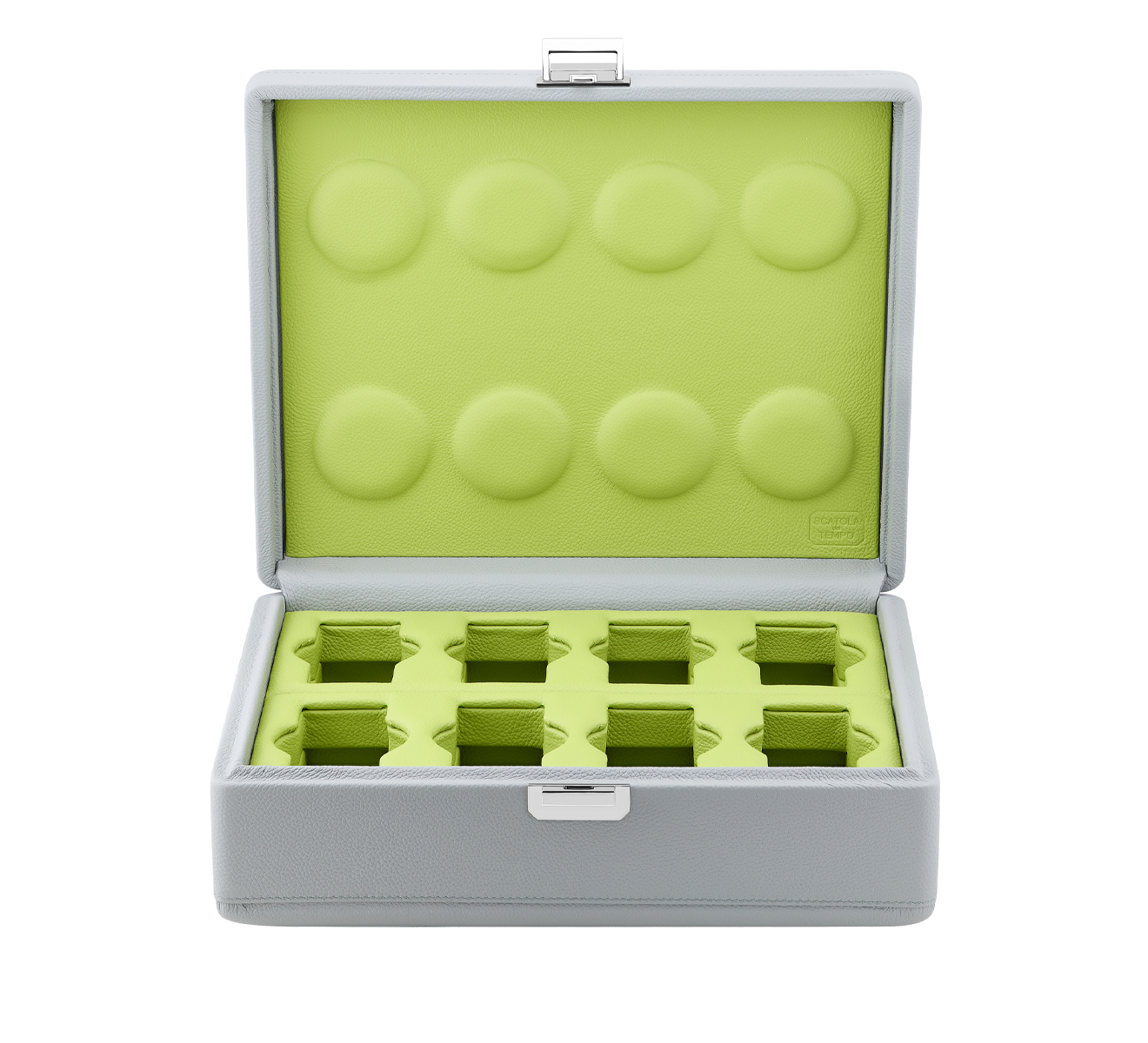 Коробка-чемодан для часов SCATOLA del TEMPO Watch Cases VALIGETTA 8 COMPACT NO HANDLE GREY/GREEN P - фото 1 – Mercury