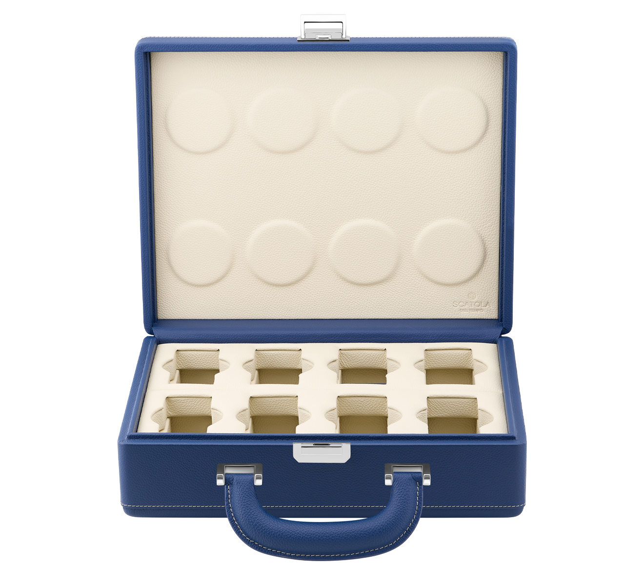 Кейс для часов SCATOLA del TEMPO Watch Cases VALIGETTA 8 COMPACT HANDLE BLUE/OFF-WHITE P - фото 1 – Mercury