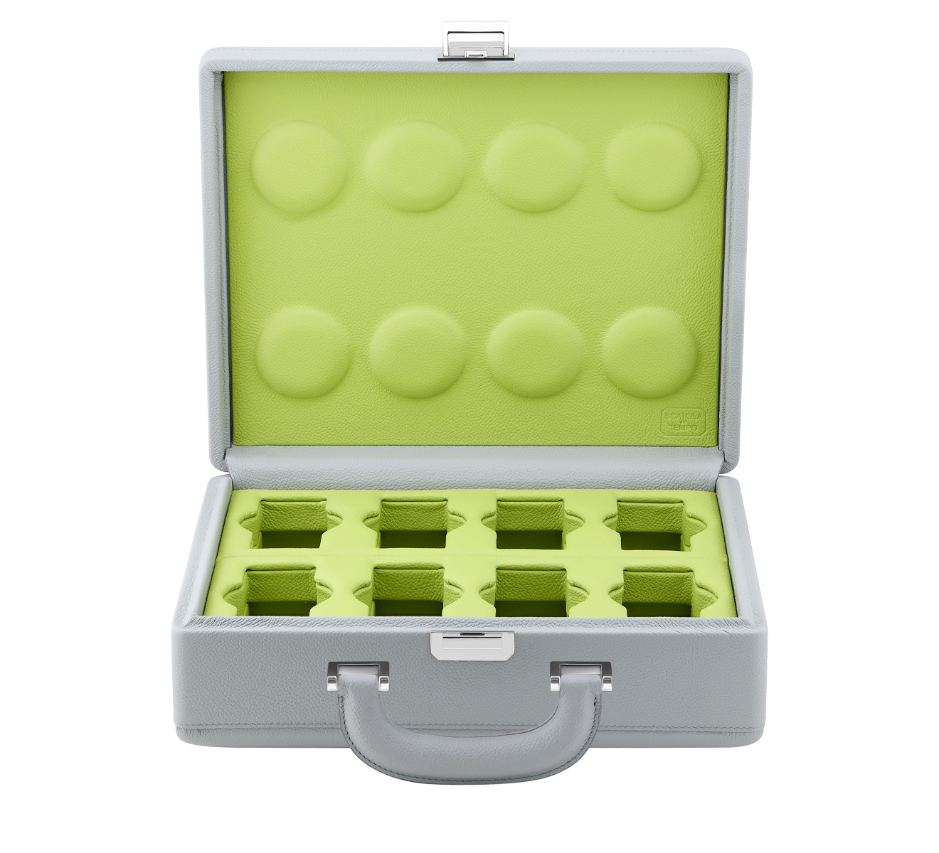 Кейс для часов SCATOLA del TEMPO Watch Cases VALIGETTA 8 COMPACT HANDLE GREY/GREEN P - фото 1 – Mercury