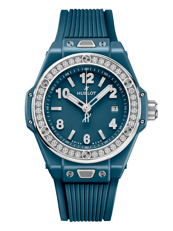 Часы Big Bang One Click Petrol Blue Ceramic Diamonds