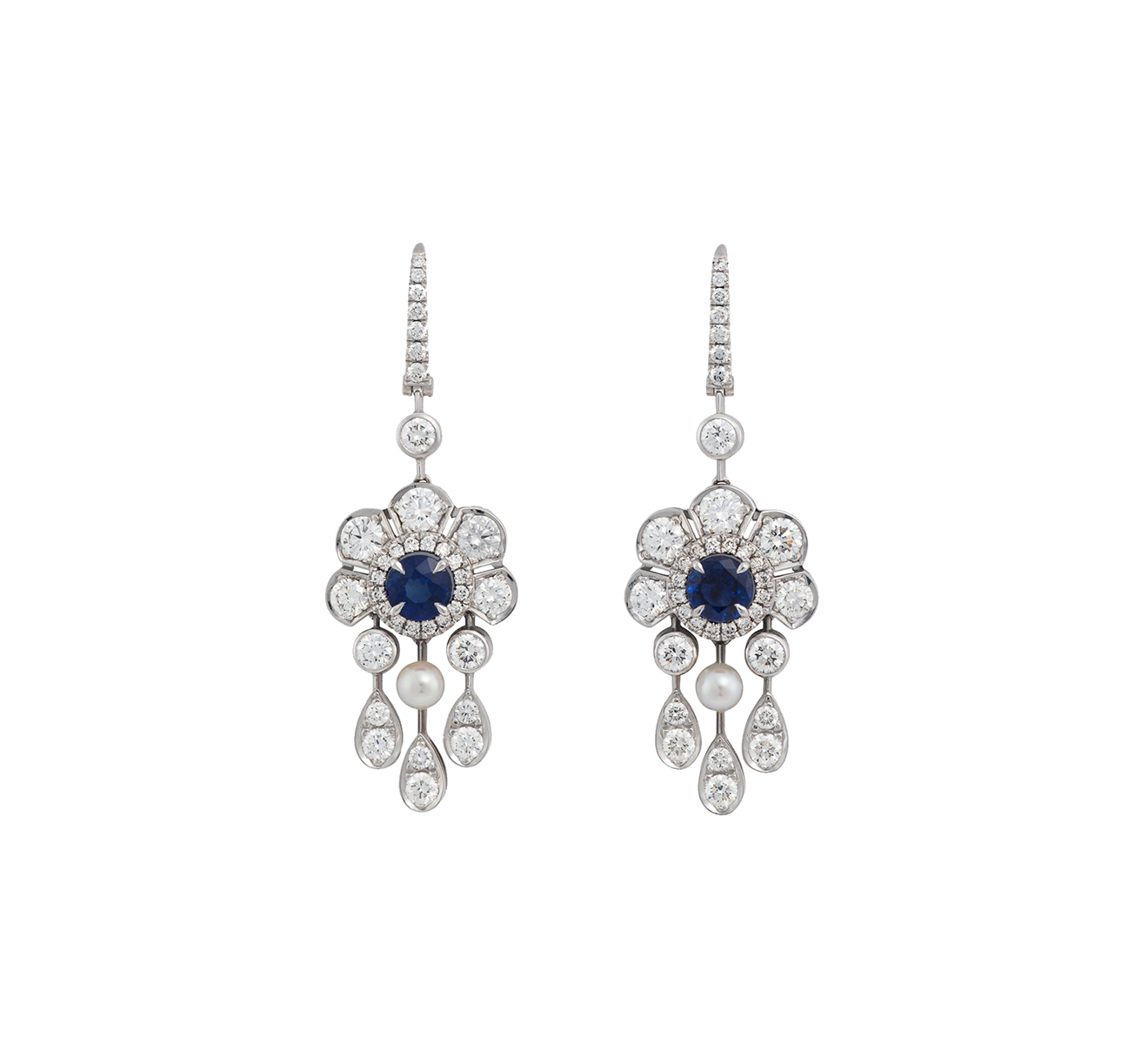 Серьги GARRARD Marguerite 2012469, белое золото, бриллианты