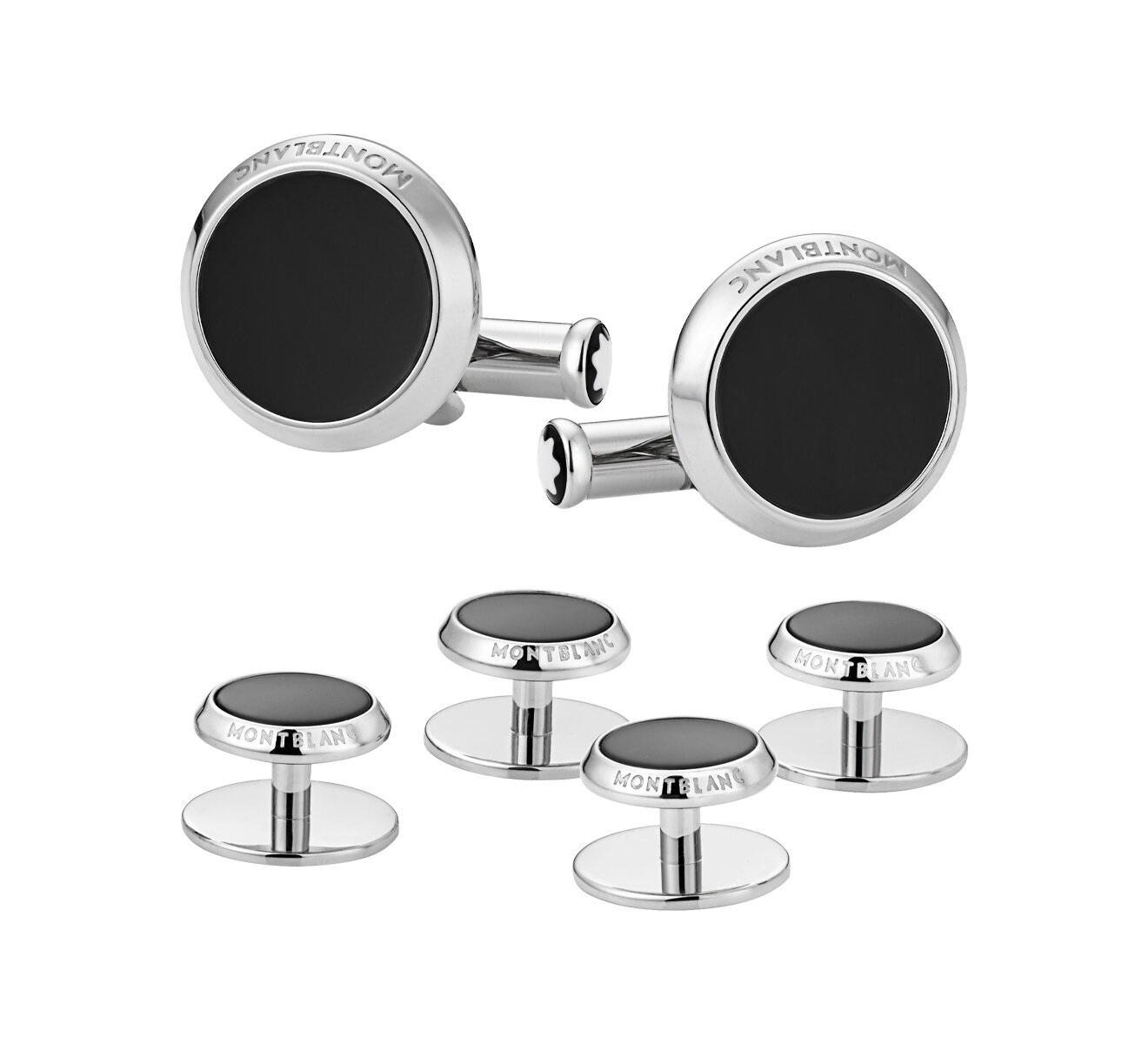 Набор запонок Montblanc Tuxedo 115333, сталь, оникс | Mercury