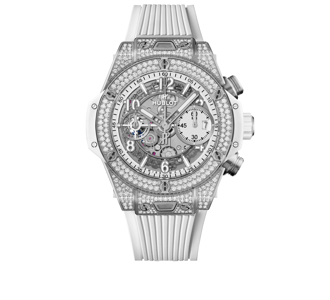Unico Titanium White Pave HUBLOT Big Bang 441.NE.2011.RW.1704 42 Mercury