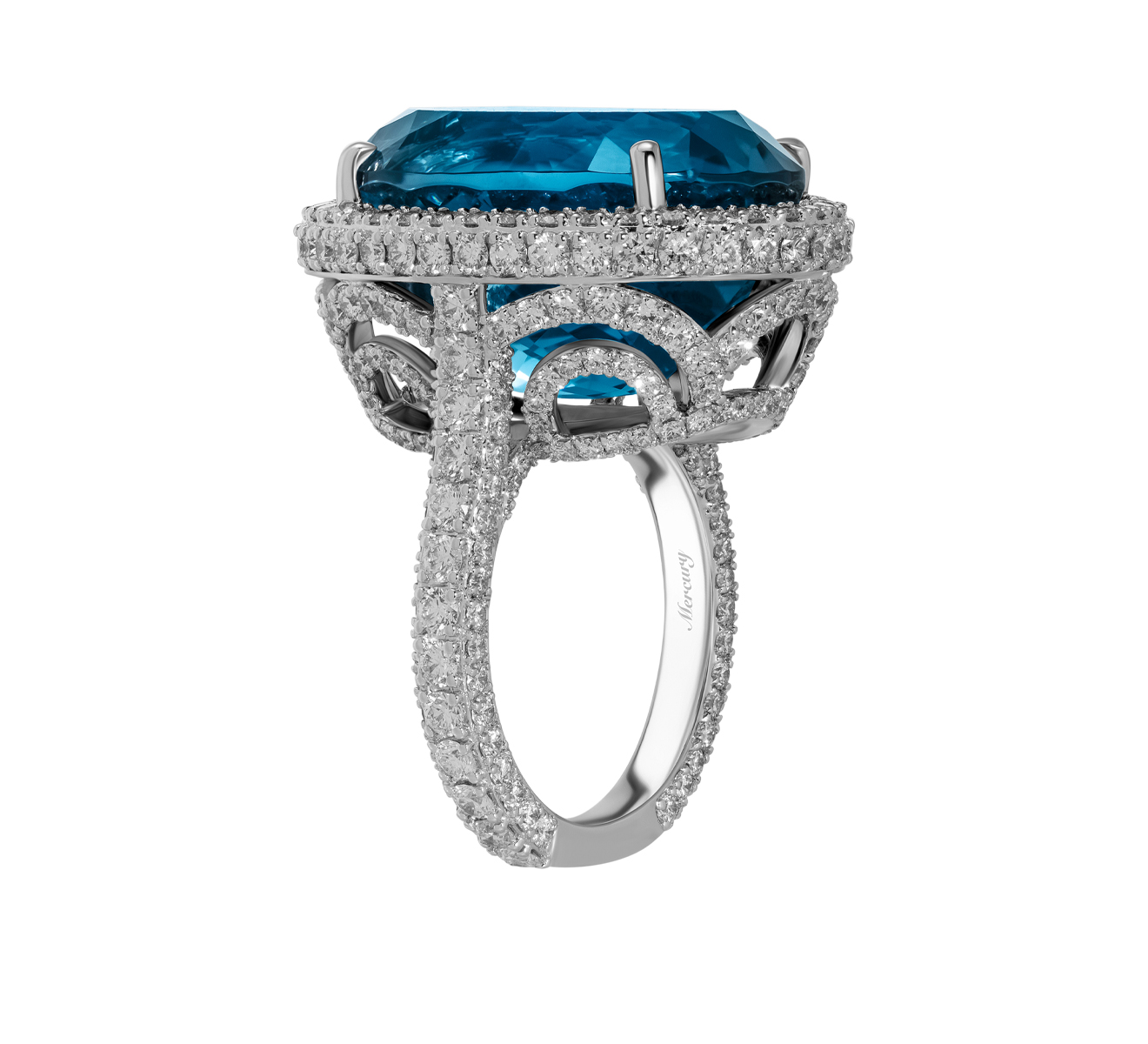 Кольцо Mercury Color MR22607WDTOPAZ, белое золото, топаз