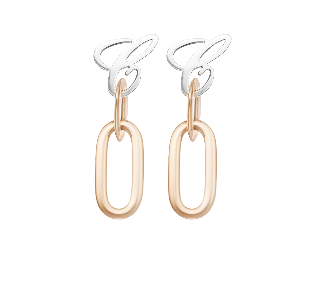 Серьги Chopard Les Chaines 83A160-9501, розовое и белое золото