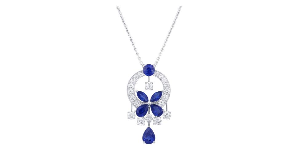 Graff Rgp 008 Кулон GRAFF Butterfly RGP 270, белое золото, бриллианты, сапфиры | Mercury