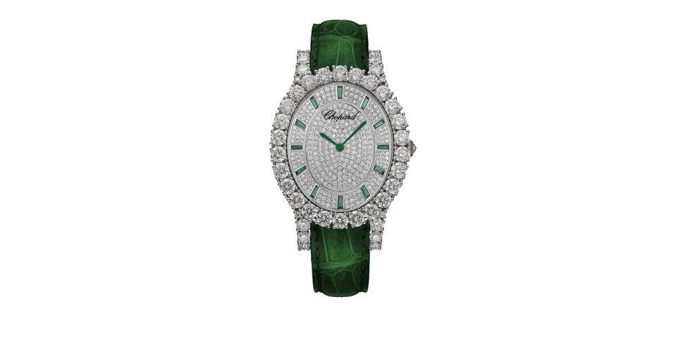 Часы White Gold Pave Green Chopard L'Heure du Diamant 139383-1033