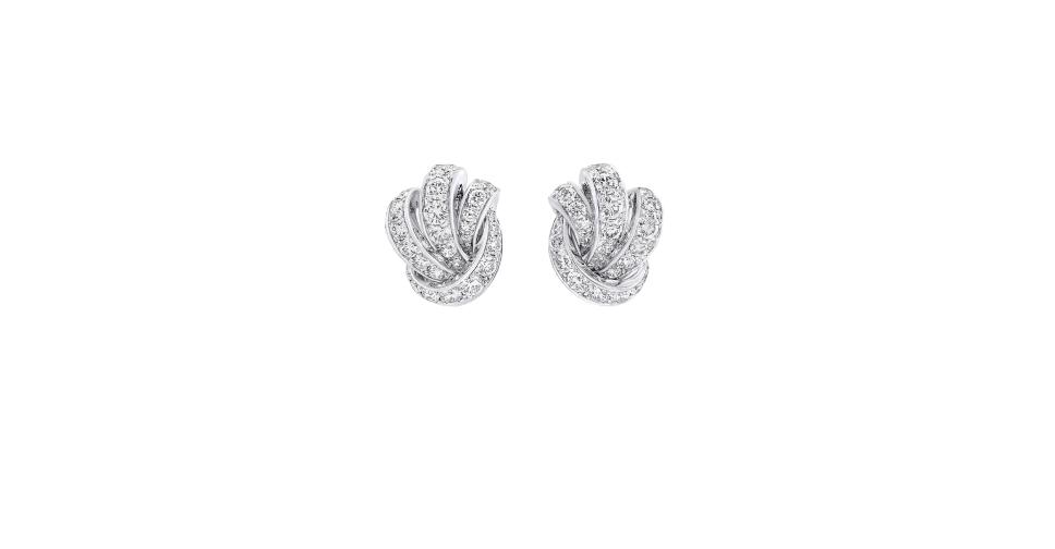 Серьги GRAFF Knot RGE 1408, белое золото, бриллианты | Mercury
