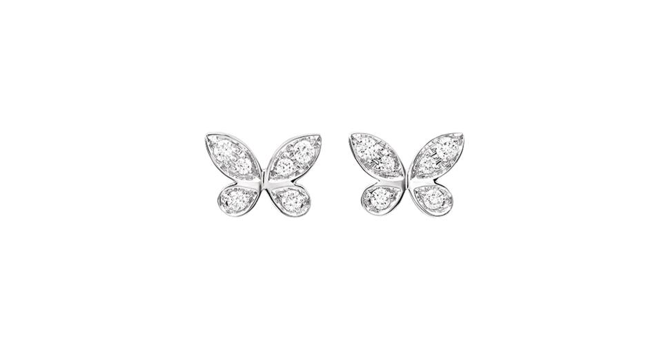 Graff Rge 1193 Серьги GRAFF Butterfly RGE 1563, белое золото, бриллианты | Mercury